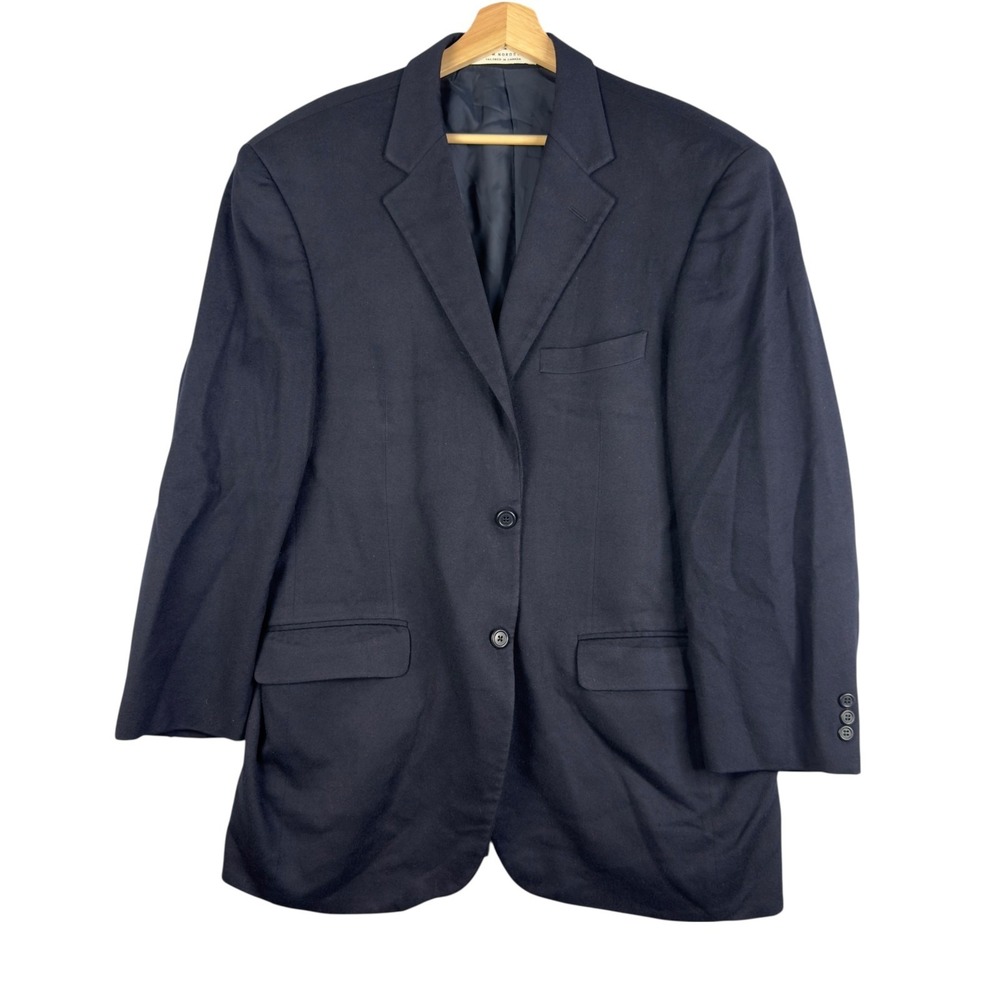 John W. Nordstrom Loro Piana Men's Navy Blue Cashmere Button Suit Jacket Sz 44